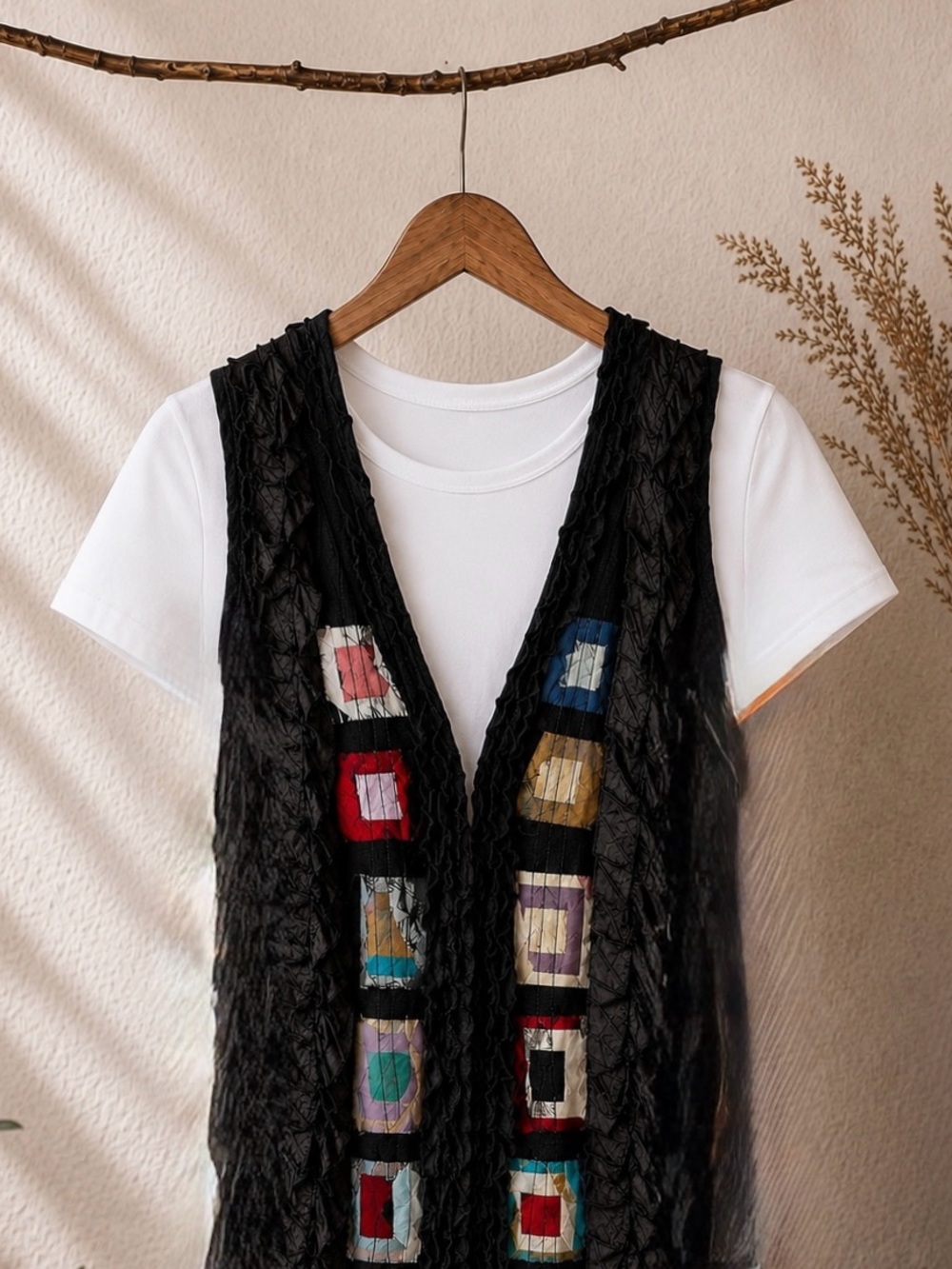 Lee Andersen NWT Black Silk Vest Times Square Art-to-Wear Sleeveless Top Size S